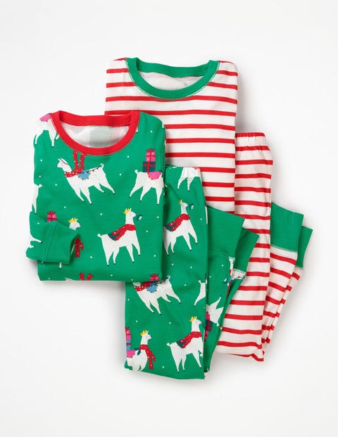 Twin Pack Long Johns - Green Pepper Fa-la-la-llamas Twin Pack Long Johns - Green Pepper Fa-la-la-llamas