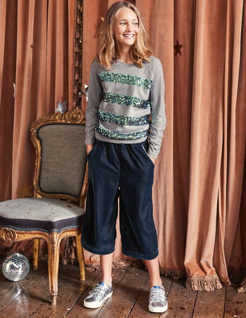 Sequin Stripe T-Shirt - Grey Marl Sequin Stripe T-Shirt - Grey Marl