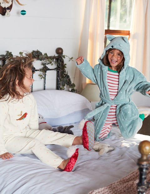 Novelty Dressing Gown - Ice Blue Spot Cat Novelty Dressing Gown - Ice Blue Spot Cat