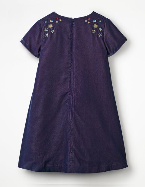 Velvet Space Embroidered Dress - Winter Purple Velvet Space Embroidered Dress - Winter Purple