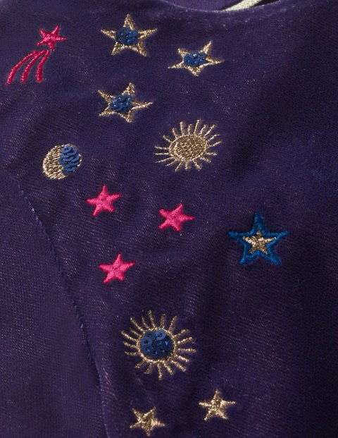 Velvet Space Embroidered Dress - Winter Purple Velvet Space Embroidered Dress - Winter Purple