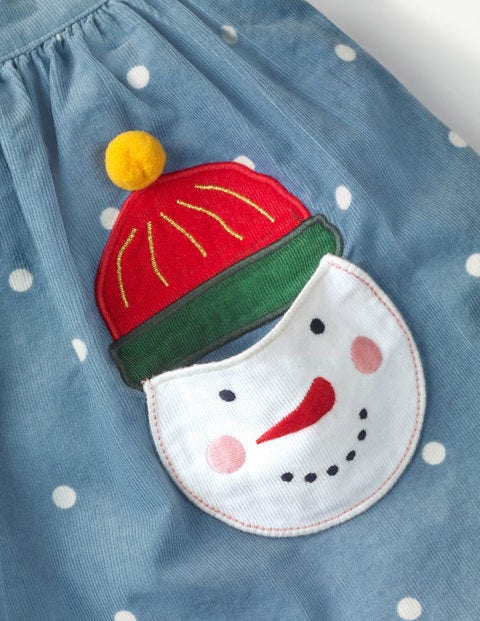Fun Pocket Skirt - Boathouse Blue Jolly Snowmen Fun Pocket Skirt - Boathouse Blue Jolly Snowmen