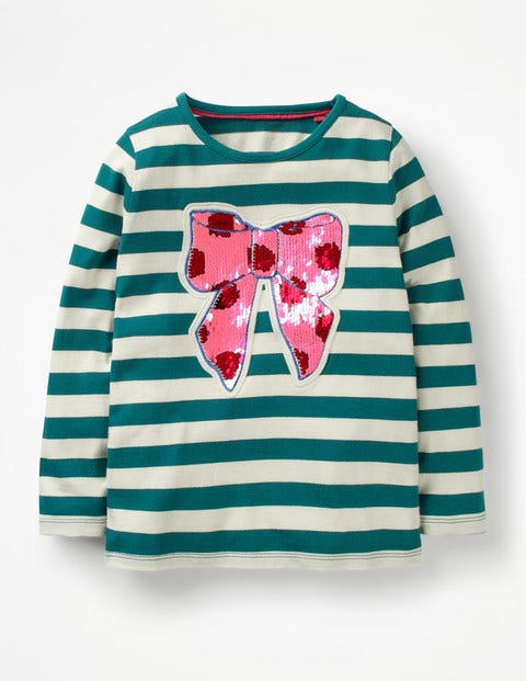 Colour-Change Festive T-Shirt - Drake Green/Ecru Bow Colour-Change Festive T-Shirt - Drake Green/Ecru Bow
