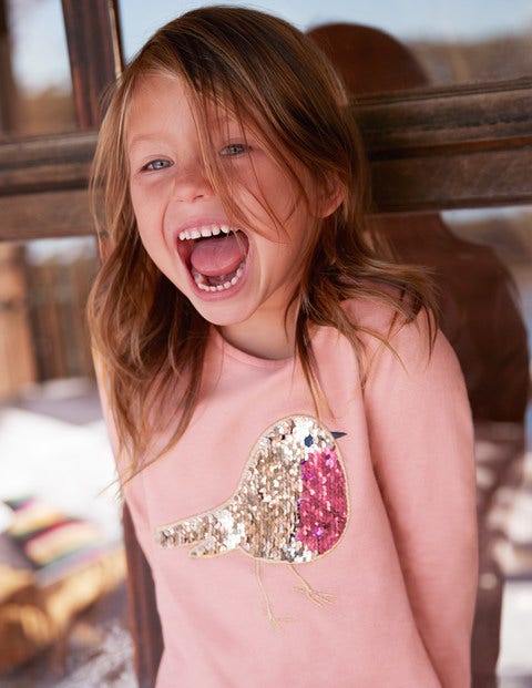 Colour-Change Festive T-Shirt - Vintage Pink Robin Colour-Change Festive T-Shirt - Vintage Pink Robin
