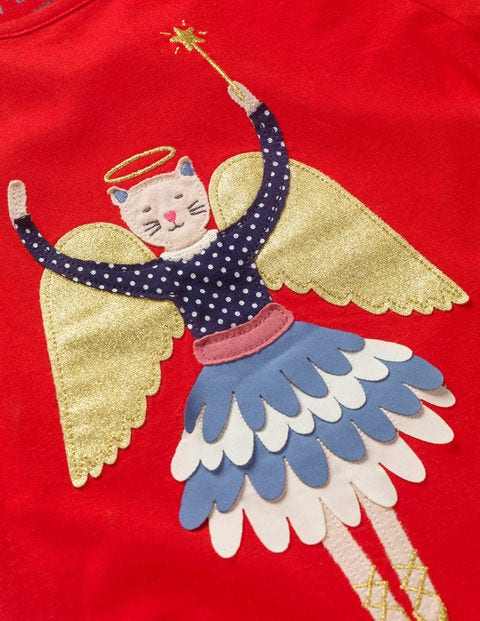 Festive Flutter T-Shirt - Polish Red Angel Festive Flutter T-Shirt - Polish Red Angel