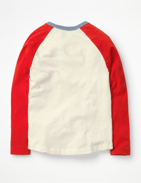 Festive Raglan T-Shirt - Ecru/Polish Red Llama Festive Raglan T-Shirt - Ecru/Polish Red Llama