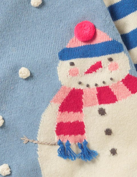 Festive Friends Jumper - Boathouse Blue Snowman Festive Friends Jumper - Boathouse Blue Snowman