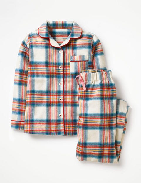 Festive Pyjama Set - Ivory/Drummer Blue Check Festive Pyjama Set - Ivory/Drummer Blue Check