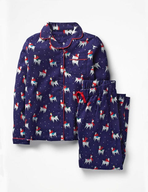 Festive Pyjama Set - Starboard Blue Fa-la-la-llamas Festive Pyjama Set - Starboard Blue Fa-la-la-llamas