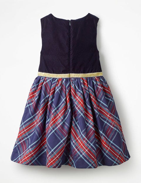 Check Party Dress - Prussian Blue/Engine Red Check Check Party Dress - Prussian Blue/Engine Red Check