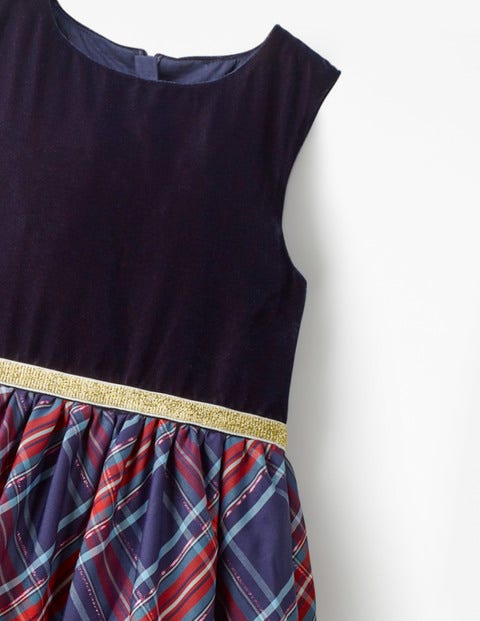 Check Party Dress - Prussian Blue/Engine Red Check Check Party Dress - Prussian Blue/Engine Red Check
