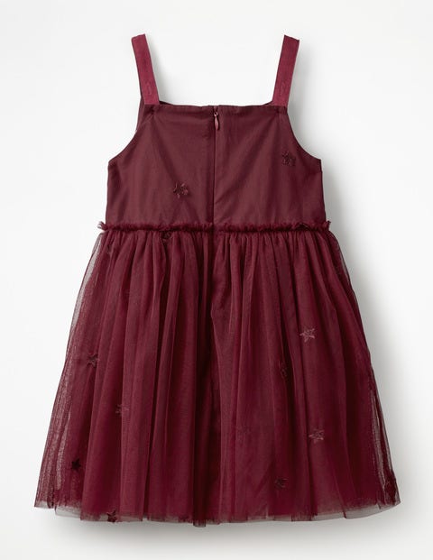 Star Tulle Party Dress - Deep Red Star Tulle Party Dress - Deep Red