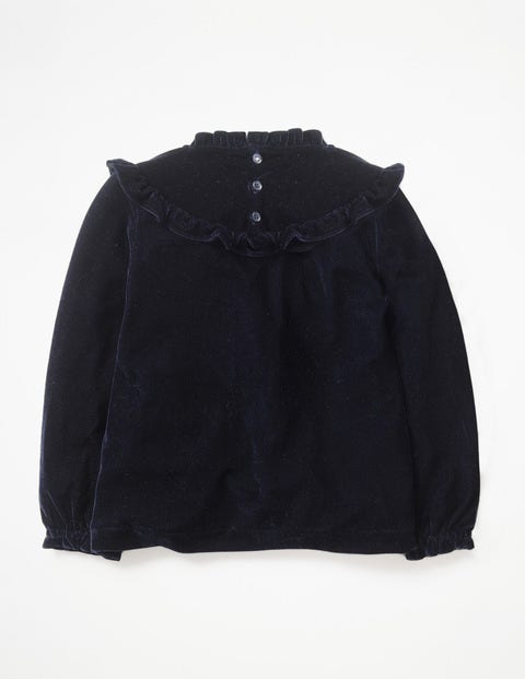 Velvet Frill Top - Navy Velvet Frill Top - Navy