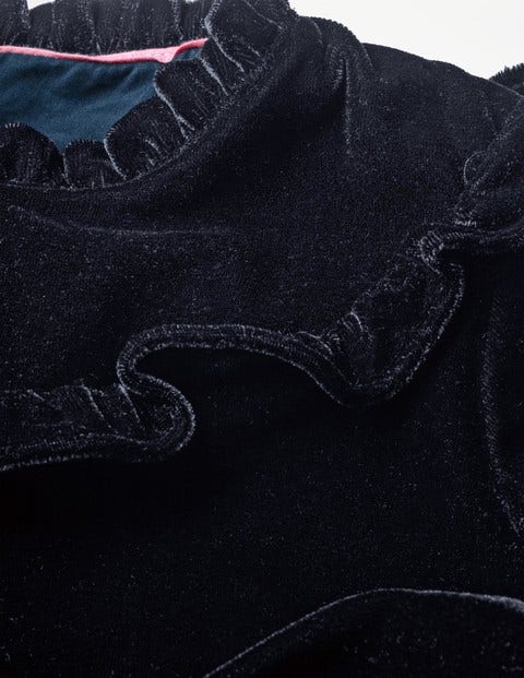 Velvet Frill Top - Navy Velvet Frill Top - Navy
