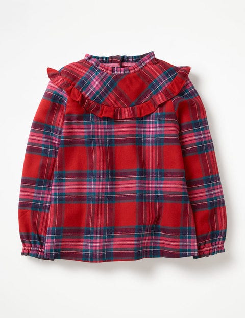 Festive Woven Check Top - Engine Red/Pop Pink Check Festive Woven Check Top - Engine Red/Pop Pink Check