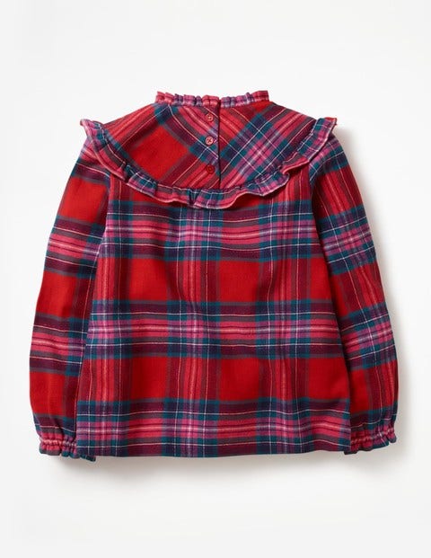 Festive Woven Check Top - Engine Red/Pop Pink Check Festive Woven Check Top - Engine Red/Pop Pink Check