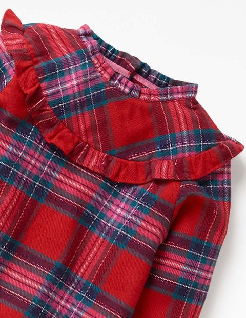 Festive Woven Check Top - Engine Red/Pop Pink Check Festive Woven Check Top - Engine Red/Pop Pink Check