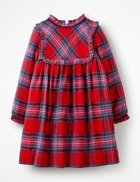 Festive Woven Check Dress - Engine Red/Pop Pink Check Festive Woven Check Dress - Engine Red/Pop Pink Check