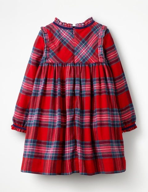Festive Woven Check Dress - Engine Red/Pop Pink Check Festive Woven Check Dress - Engine Red/Pop Pink Check