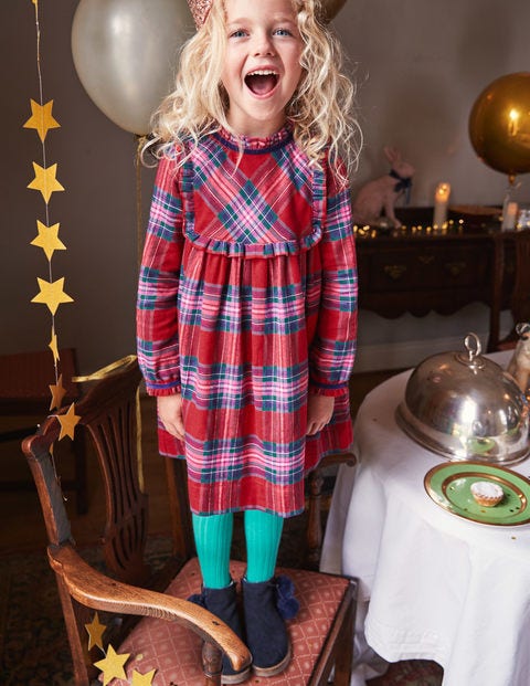 Festive Woven Check Dress - Engine Red/Pop Pink Check Festive Woven Check Dress - Engine Red/Pop Pink Check
