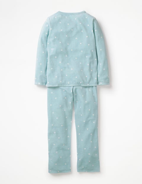 Velour Pyjama Set - Ice Blue/Ecru Confetti Spot Velour Pyjama Set - Ice Blue/Ecru Confetti Spot
