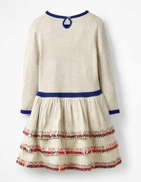 Knitted Party Dress - Ecru Marl Knitted Party Dress - Ecru Marl