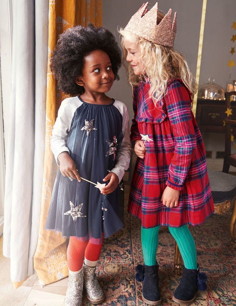 Sparkle Overlay Jersey Dress - School Navy Sparkle Overlay Jersey Dress - School Navy
