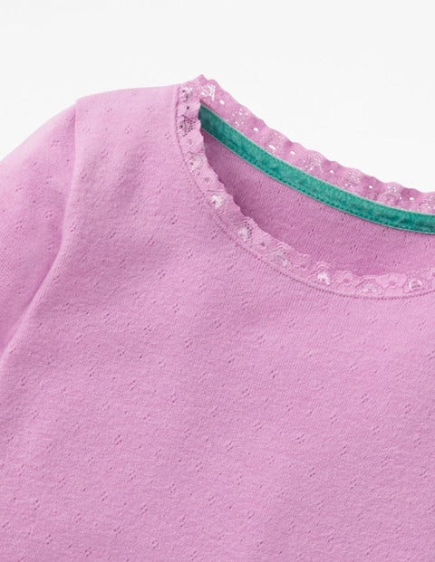 Supersoft Pointelle T-Shirt - Lilac Pink Supersoft Pointelle T-Shirt - Lilac Pink