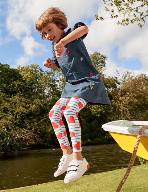 Fun Leggings - Elizabethan Blue Stripe/Hearts Fun Leggings - Elizabethan Blue Stripe/Hearts