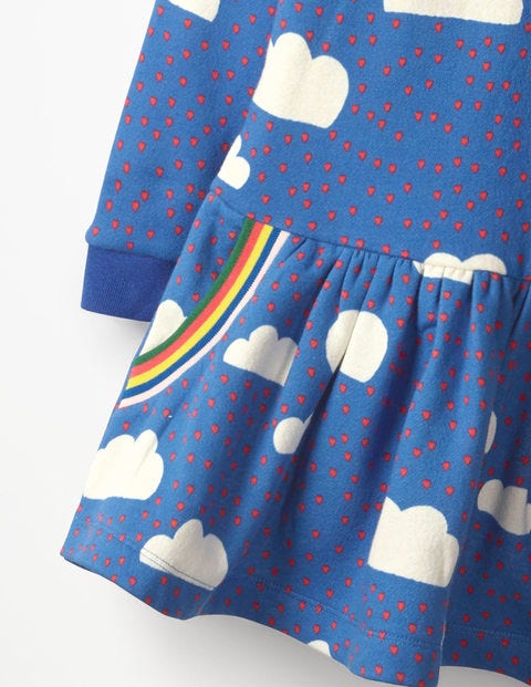 Cosy Sweatshirt Dress - Blue Love Clouds Cosy Sweatshirt Dress - Blue Love Clouds