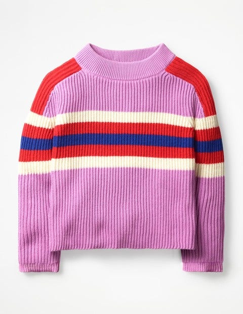 Colourful Knitted Sweater - Lilac Pink Colourful Knitted Sweater - Lilac Pink