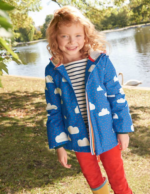 Jersey-Lined Anorak - Blue Love Clouds Jersey-Lined Anorak - Blue Love Clouds