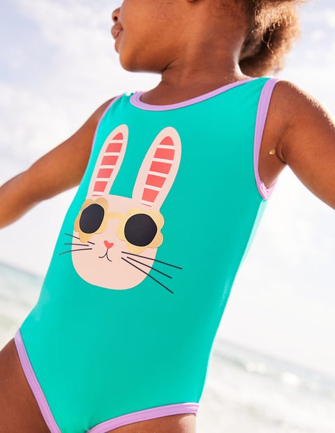 Appliqué Swimsuit - Jungle Green Bunny Appliqué Swimsuit - Jungle Green Bunny