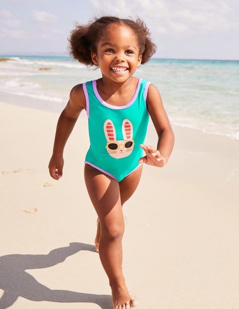 Appliqué Swimsuit - Jungle Green Bunny Appliqué Swimsuit - Jungle Green Bunny