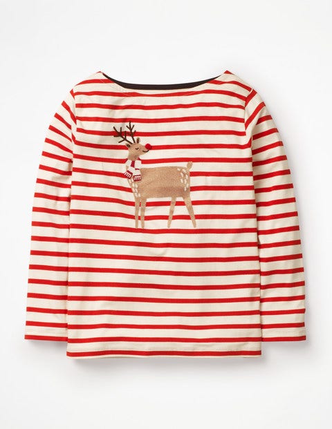 Bold And Bright Breton - Ivory/Post Box Red Reindeer Bold And Bright Breton - Ivory/Post Box Red Reindeer