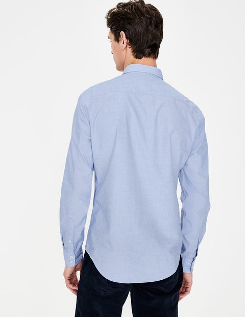 Slim Fit Poplin Shirt - Blue End on End Slim Fit Poplin Shirt - Blue End on End
