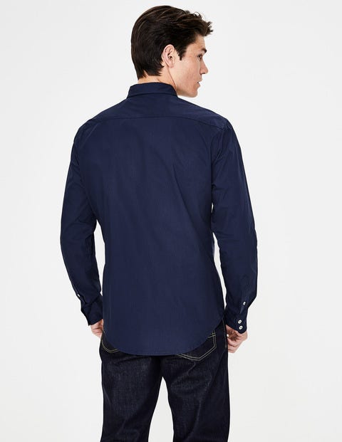 Slim Fit Poplin Shirt - Navy Slim Fit Poplin Shirt - Navy
