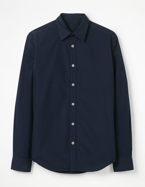 Slim Fit Poplin Shirt - Navy Slim Fit Poplin Shirt - Navy