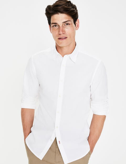 Slim Fit Poplin Shirt - White Slim Fit Poplin Shirt - White