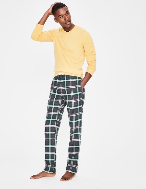 Brushed Cotton Pull-Ons - Grey Marl/Scots Pine Check Brushed Cotton Pull-Ons - Grey Marl/Scots Pine Check
