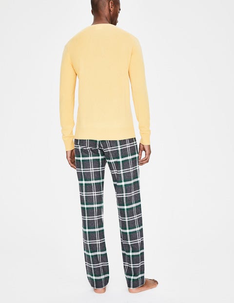 Brushed Cotton Pull-Ons - Grey Marl/Scots Pine Check Brushed Cotton Pull-Ons - Grey Marl/Scots Pine Check