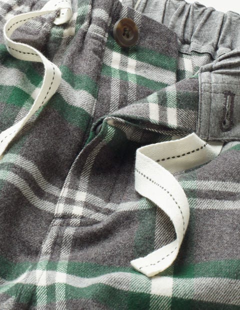 Brushed Cotton Pull-Ons - Grey Marl/Scots Pine Check Brushed Cotton Pull-Ons - Grey Marl/Scots Pine Check