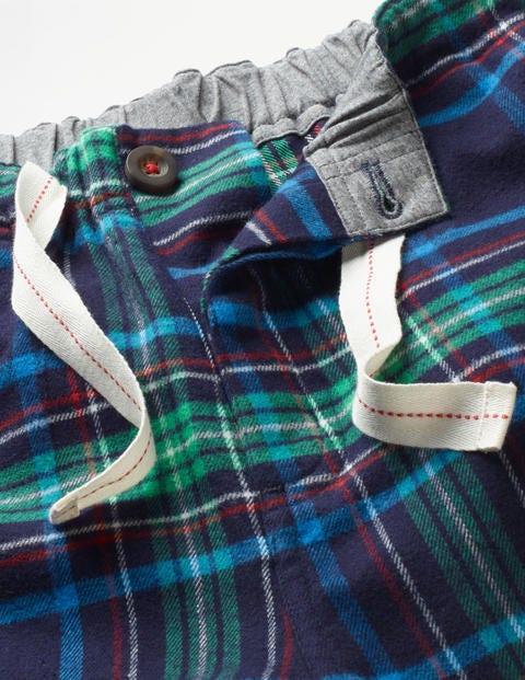 Brushed Cotton Pull-Ons - Navy Multi Check Brushed Cotton Pull-Ons - Navy Multi Check