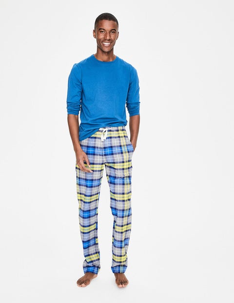 Brushed Cotton Pull-Ons - Grey Marl/Yellow Check Brushed Cotton Pull-Ons - Grey Marl/Yellow Check