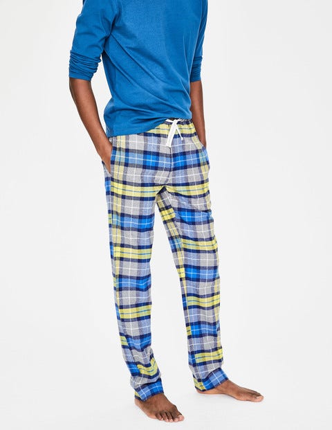 Brushed Cotton Pull-Ons - Grey Marl/Yellow Check Brushed Cotton Pull-Ons - Grey Marl/Yellow Check