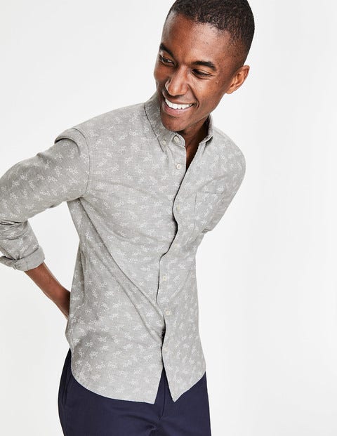 Oxford Shirt - Grey Marl Floral Oxford Shirt - Grey Marl Floral