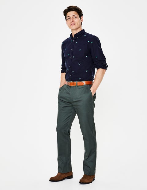 Oxford Shirt - Navy Bird Embroidery Oxford Shirt - Navy Bird Embroidery