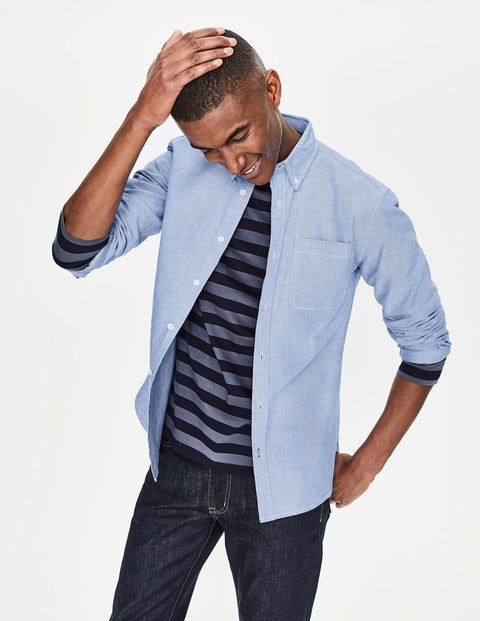 Slim Fit Oxford Shirt - Blue Slim Fit Oxford Shirt - Blue