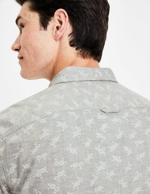 Slim Fit Oxford Shirt - Grey Marl Floral Slim Fit Oxford Shirt - Grey Marl Floral
