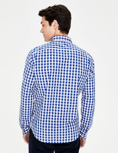 Slim Fit Poplin Pattern Shirt - Blue Wave Clip Dot Slim Fit Poplin Pattern Shirt - Blue Wave Clip Dot